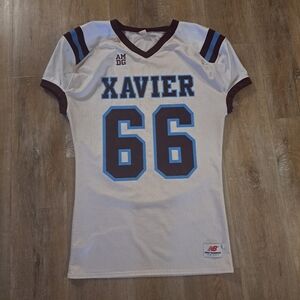 New Balance White Sports Jersey with Red Logo
